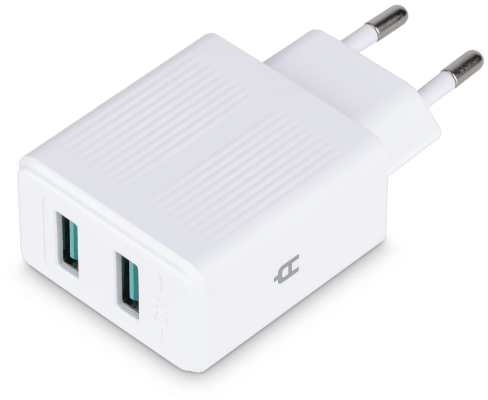 Сетевое зарядное устройство Alteracs 2xUSB AA12 White